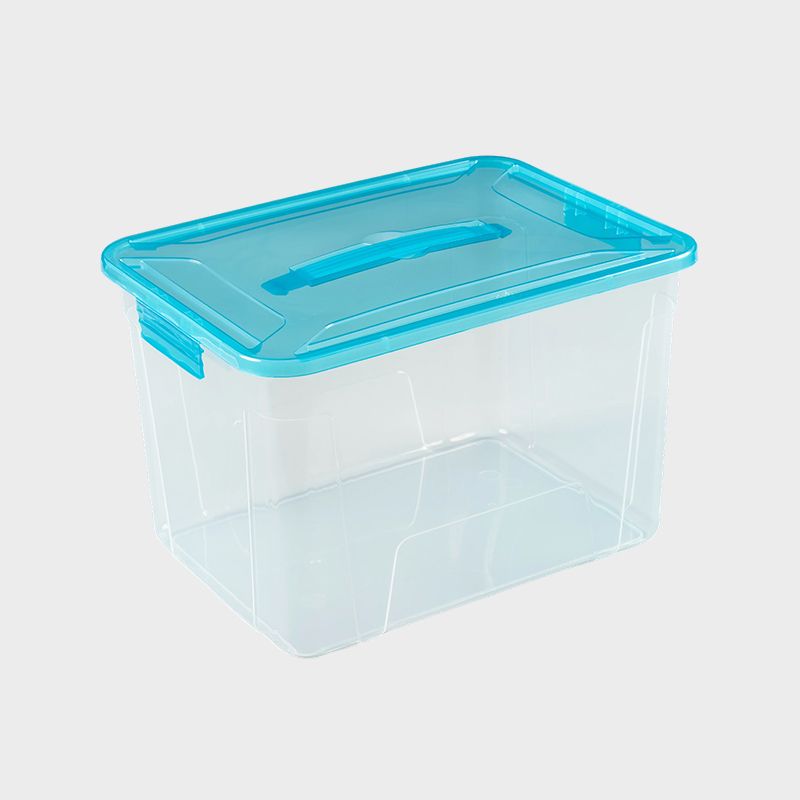 Transparent stapelbar förvaringslåda med lock PFS008