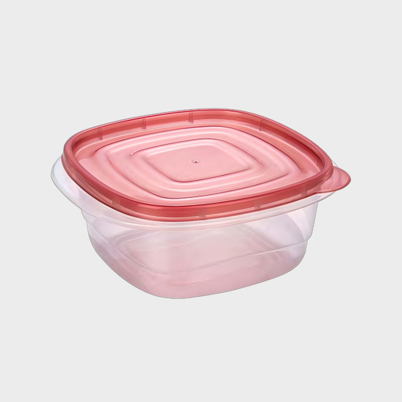 PFB010 1000ml fyrkantig PP förvaringsbehållare för livsmedel och jordbruk med rött lock