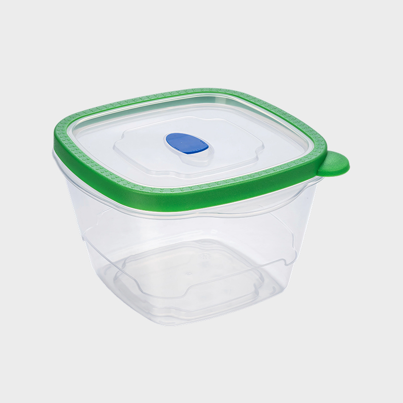 PFB029 1650 ml Deep Square PP-matkonserveringsbehållare med ventilerat grönt övergjutet lock