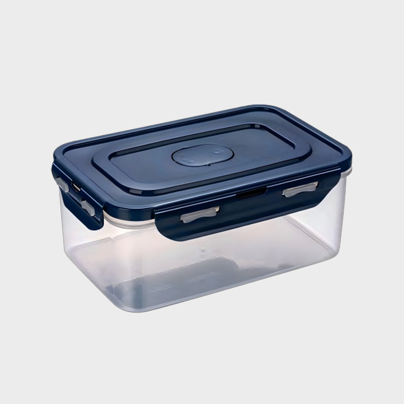 PFS002 1420 ml rektangulär PP-matförvaringsbehållare med 4-sidigt låsande ventilerat lock